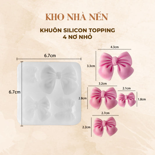 KHUÔN SILICON LÀM TOPPING NƠ NHỎ