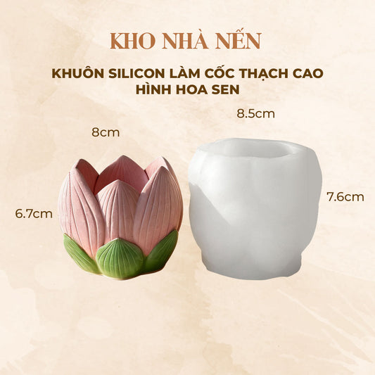 KHUÔN SILICON LÀM CỐC THẠCH CAO HÌNH HOA SEN