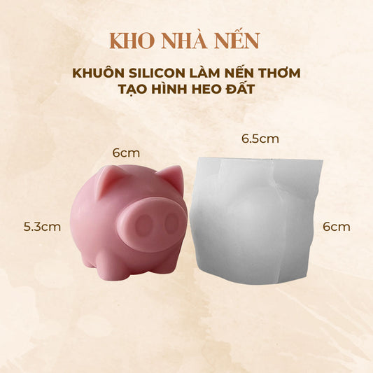KHUÔN SILICON LÀM NẾN THƠM HÌNH HEO ĐẤT