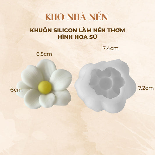 KHUÔN SILICON LÀM NẾN THƠM HÌNH HOA SỨ