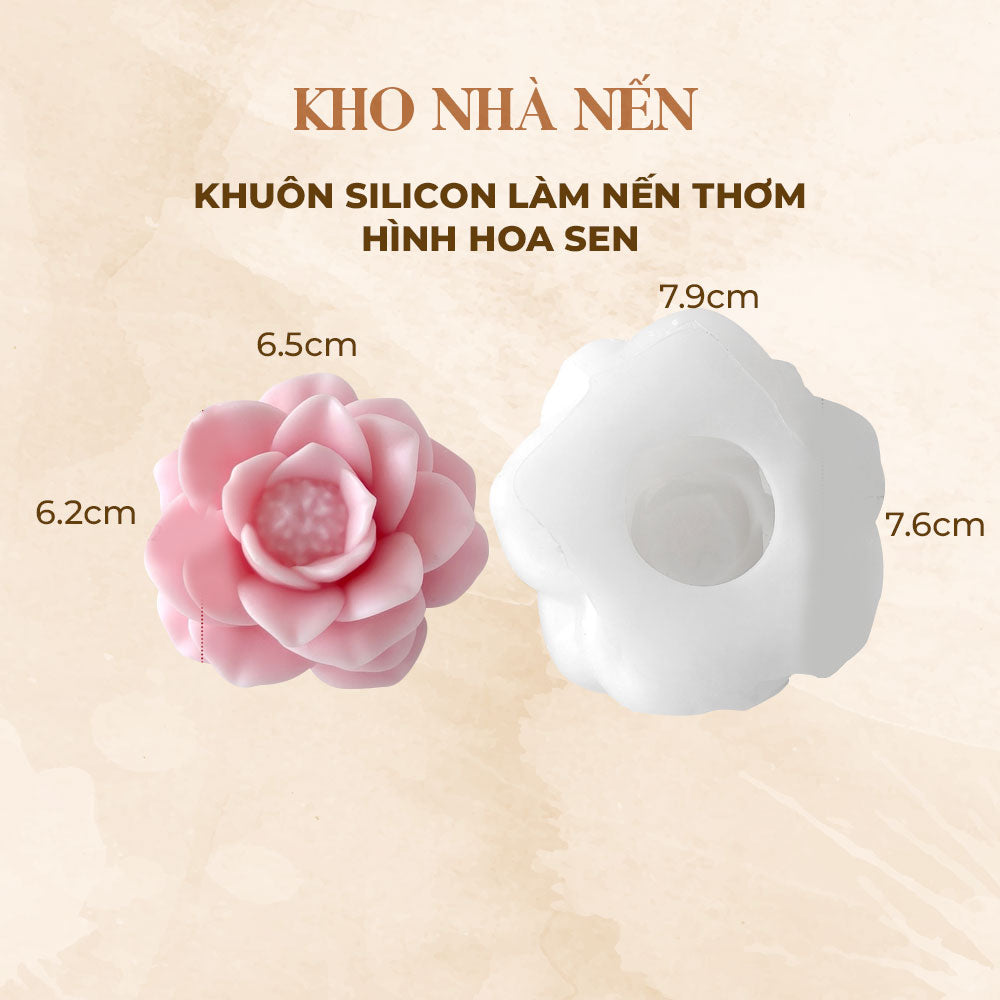 KHUÔN SILICON LÀM NẾN THƠM HÌNH HOA SEN