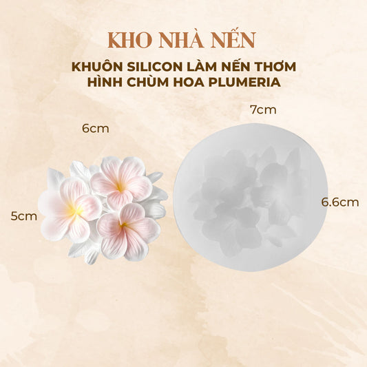 KHUÔN SILICON LÀM NẾN THƠM HÌNH CHÙM HOA PLUMERIA
