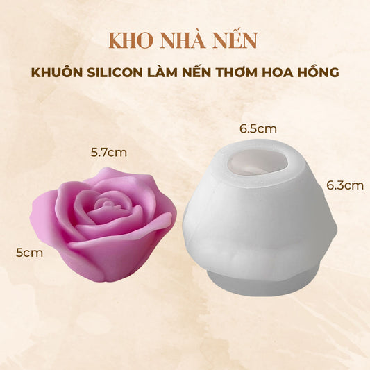 KHUÔN SILICON LÀM NẾN THƠM HÌNH HOA HỒNG 1