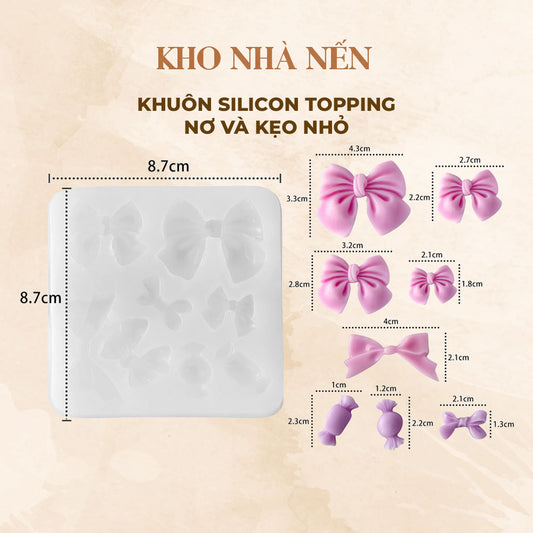 KHUÔN SILICON TOPPING NƠ VÀ KẸO NHỎ