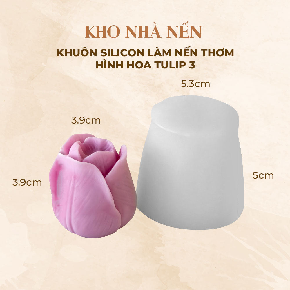 KHUÔN SILICON LÀM NẾN THƠM HÌNH HOA TULIP 3