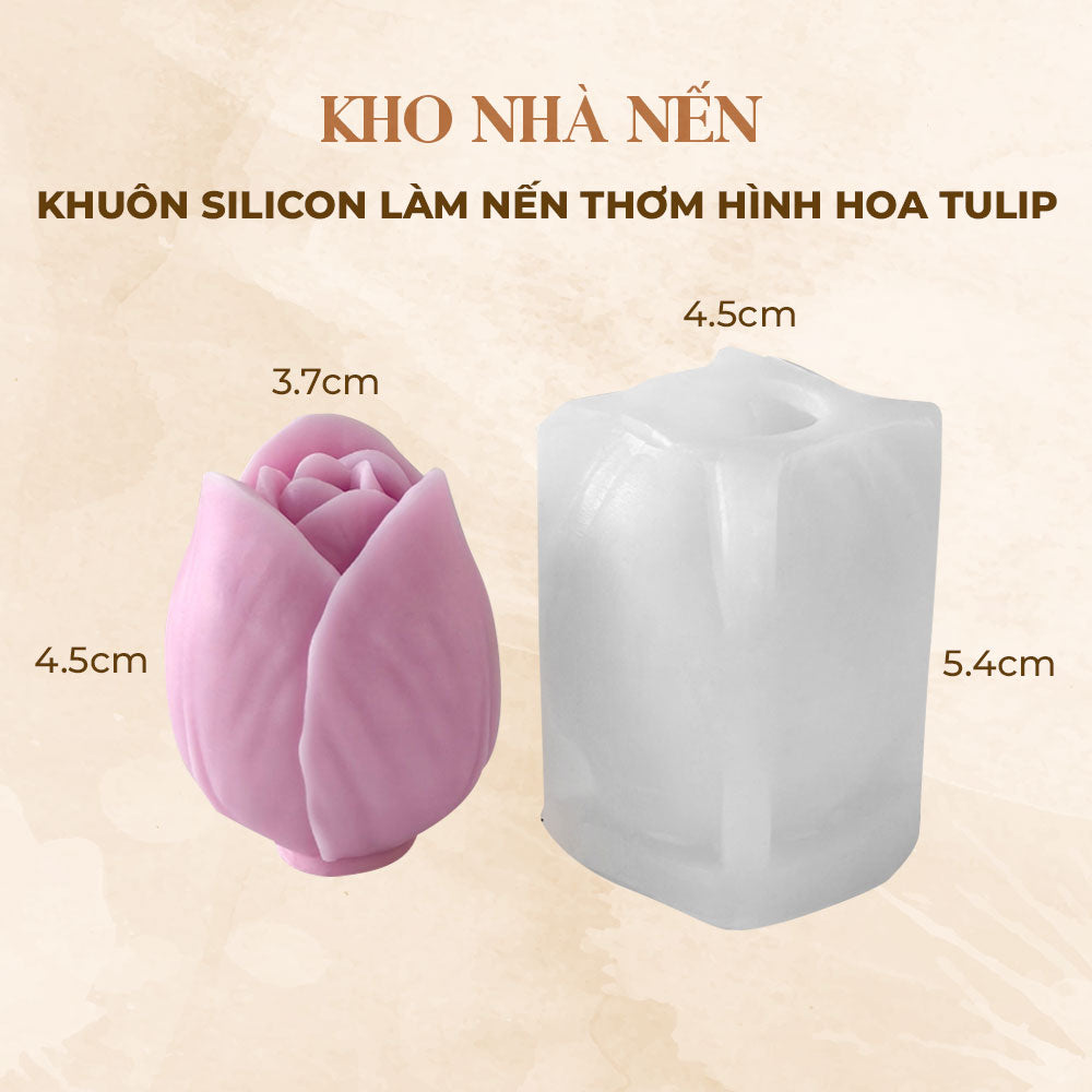 KHUÔN SILICON LÀM NẾN THƠM HÌNH HOA TULIP