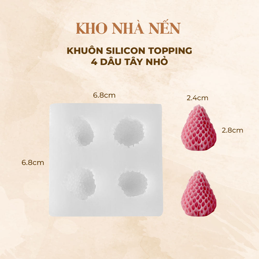 KHUÔN SILICON LÀM TOPPING DÂU TÂY