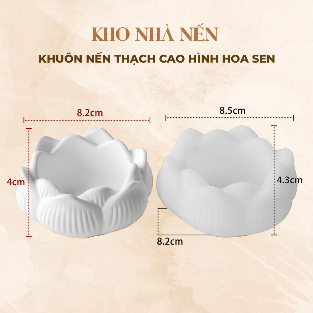 KHUÔN SILICON CỐC NẾN THẠCH CAO HÌNH HOA SEN