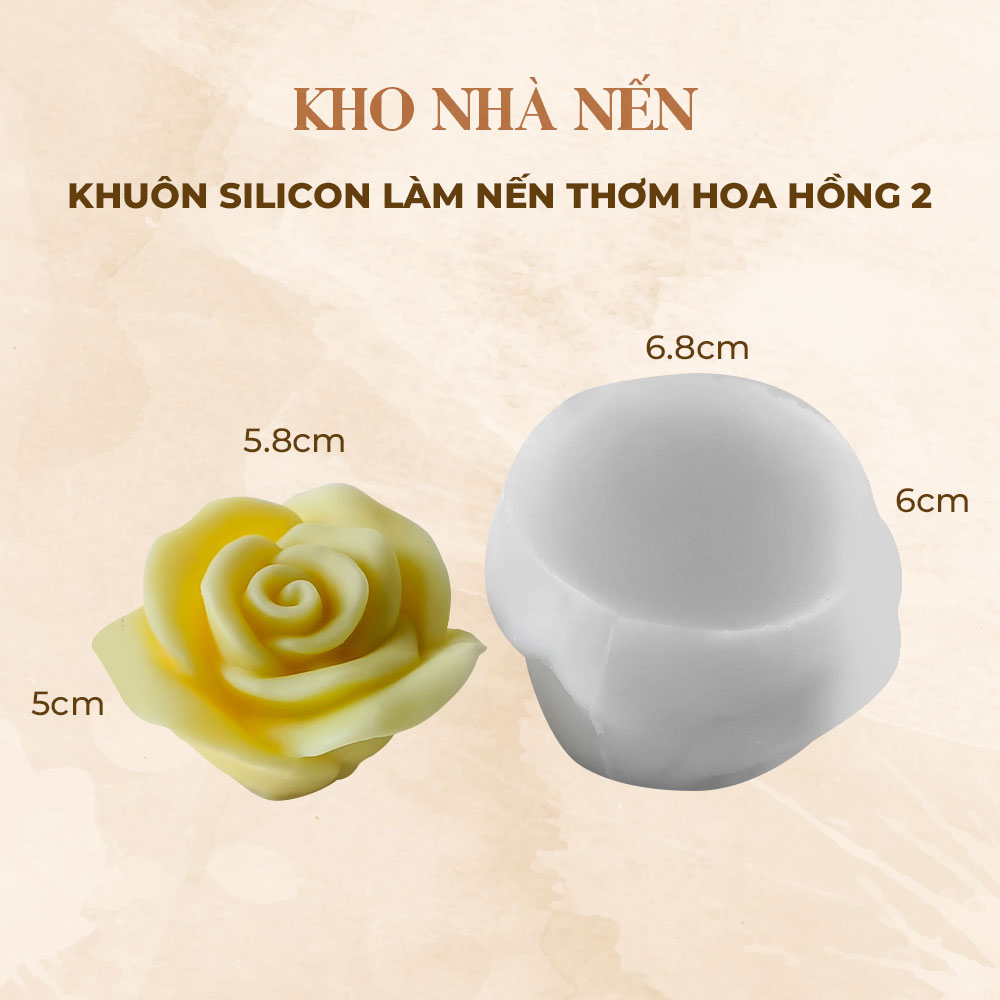 KHUÔN SILICON LÀM NẾN THƠM HÌNH HOA HỒNG 2